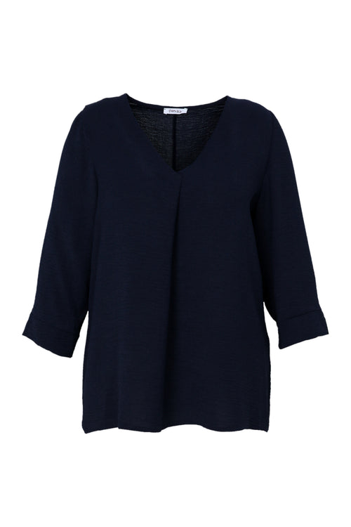 Locker geschnittene, unifarbene Bluse-Paprika-10