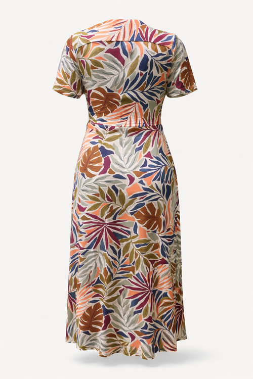 Bedrucktes Wickelkleid mit Blumenmuster-Paprika-2