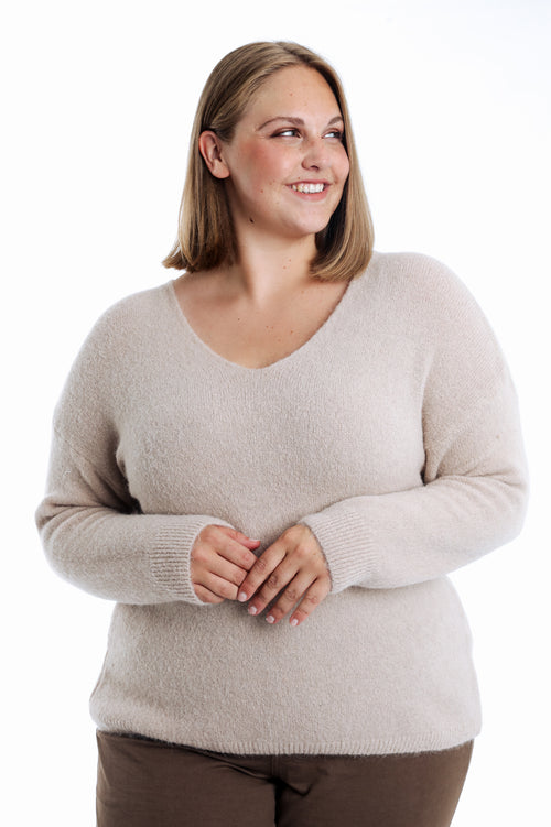 Pullover aus einfarbiger Alpakawolle-Paprika-1