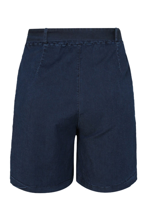 Jeansshorts in einfarbig-Paprika-2