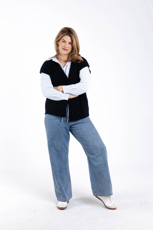 Ärmellose Weste aus einfarbigem Bouclé-Strick-Paprika-7