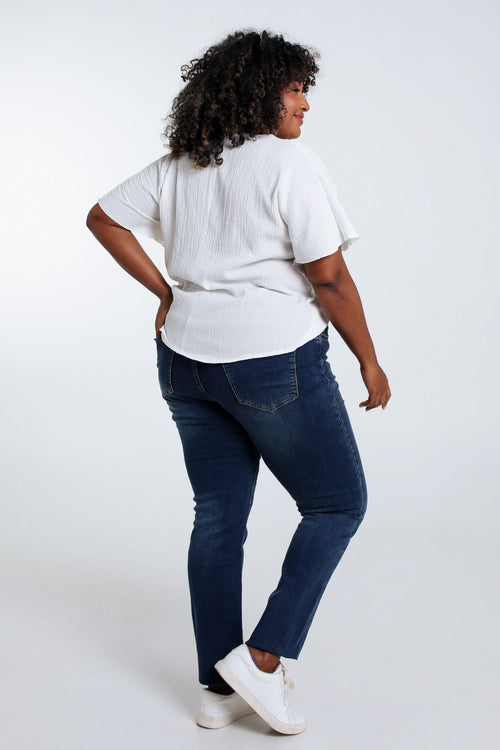 Unifarbene Slim-Fit-Jeansjeggings „Lolly“ L32 mit Netzgürtel-Paprika-2