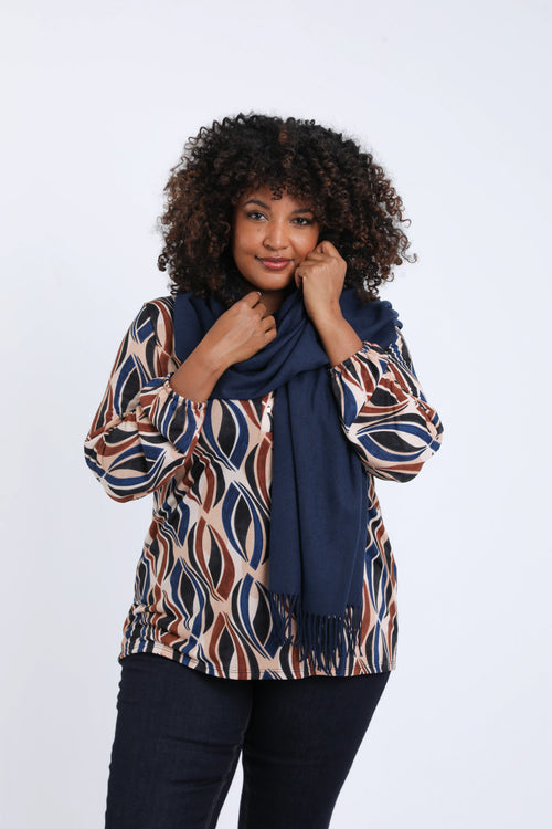 Einfarbiger Schal aus Viskose und Kaschmir-Paprika-8