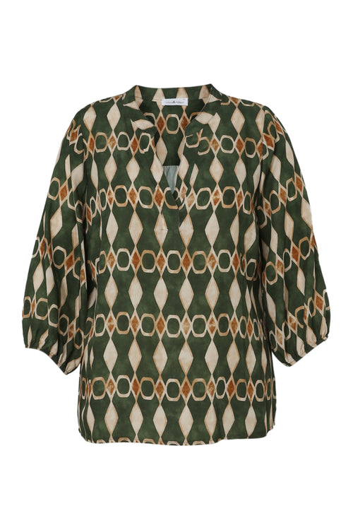 Bluse aus Viskose mit grafischem Print-Paprika-10