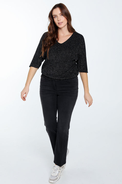 Einfarbiger Pullover mit Lurex-Paprika-8