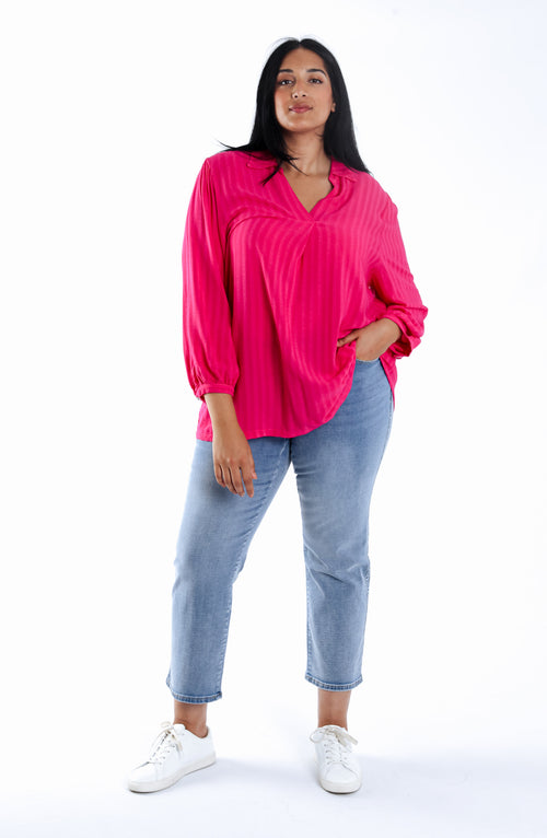 Chemise en viscose unie-Paprika-6