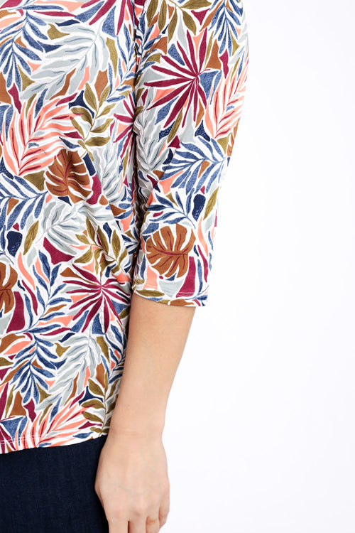 T-Shirt mit Blattmuster-Paprika-5