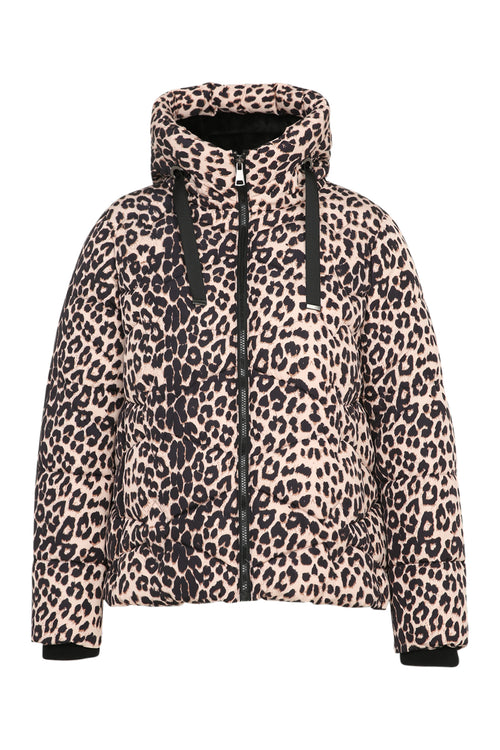 Kurze Daunenjacke mit Tierfellmuster-Paprika-11