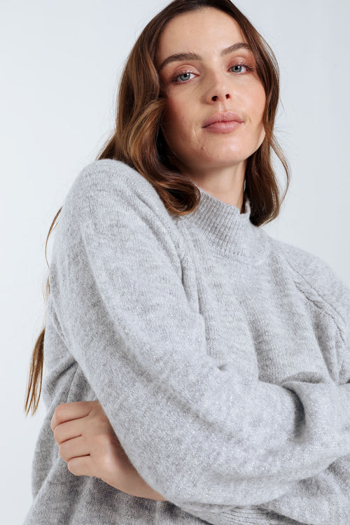 Einfarbiger Pullover mit Lurex-Paprika-6