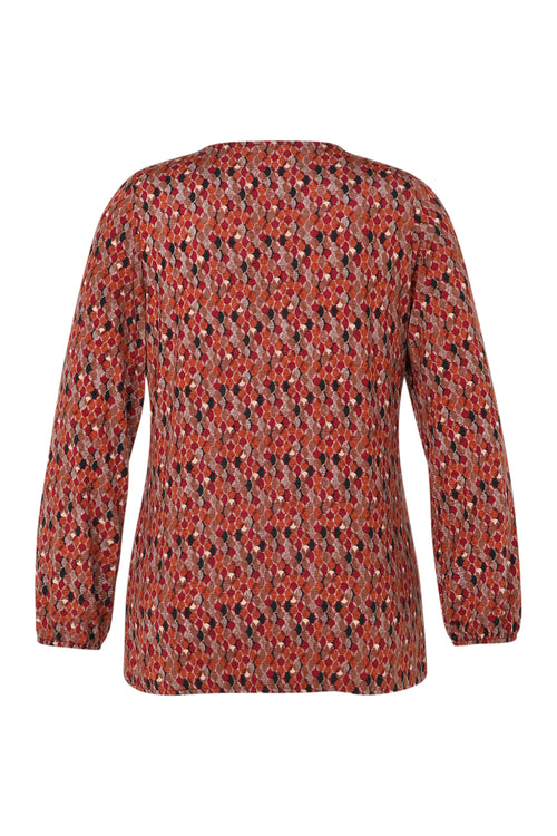 Gerade geschnittenes Top mit Kreismuster-Paprika-11