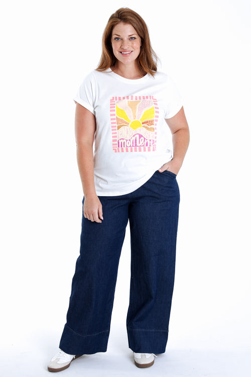 T-Shirt aus Baumwolle mit Sonnenprint-Paprika-8