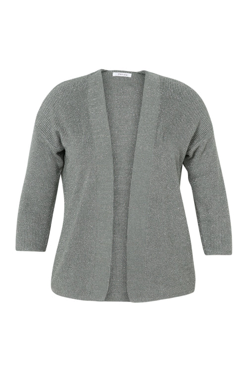 Kurzer, unifarbener Cardigan aus Viskose mit Lurex-Paprika-10