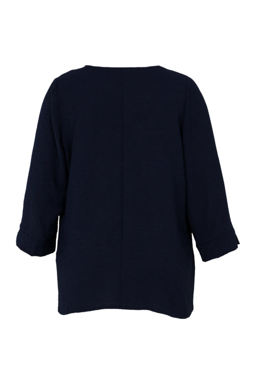 Locker geschnittene, unifarbene Bluse-Paprika-11