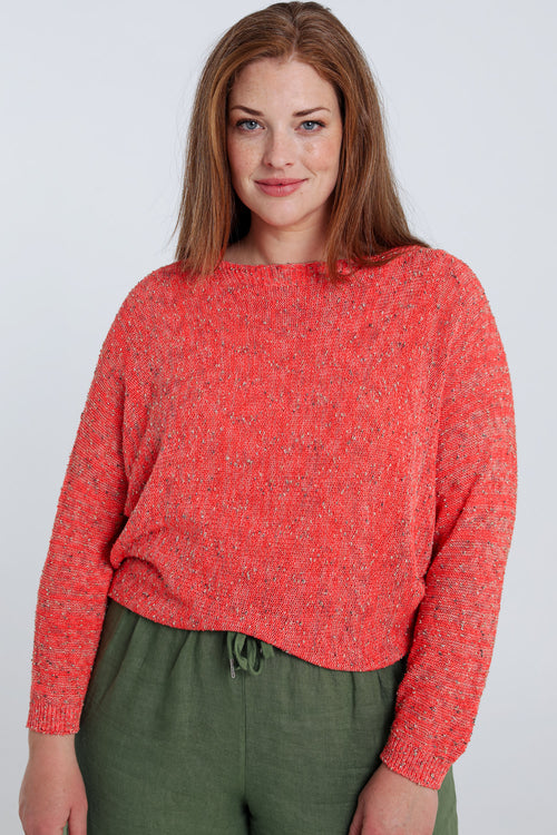 Pullover aus einfarbigem Strick-Paprika-1