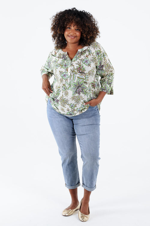 Baumwollbluse mit floralem Muster-Paprika-7