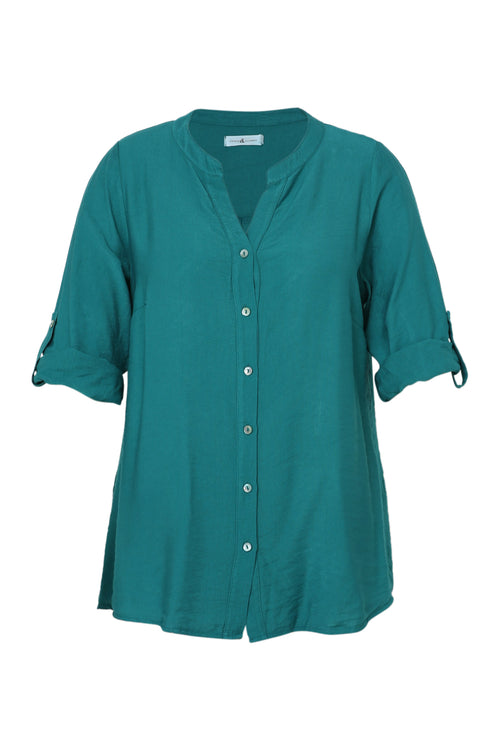 Bluse aus Viskose einfarbig-Paprika-10