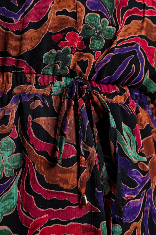 Robe en voile imprimée-Paprika-6