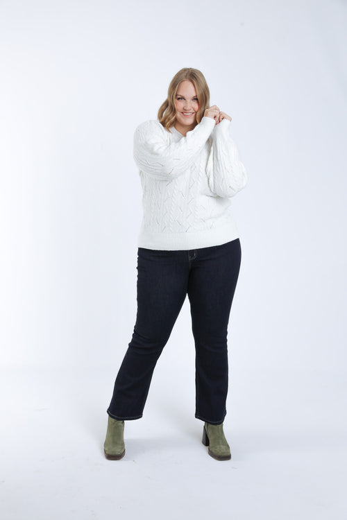 Pull torsades et perles uni-Paprika-8