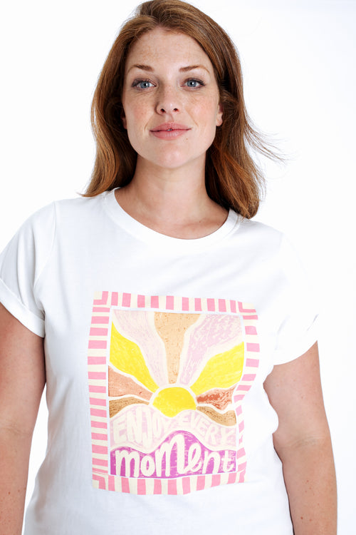 T-Shirt aus Baumwolle mit Sonnenprint-Paprika-4