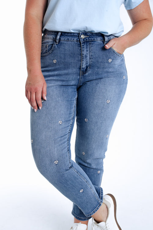 Louise Slim-Jeans 7/8 mit Kleeblattstickerei-Paprika-7