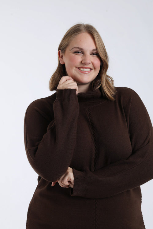 Pull tunique col roulé uni-Paprika-5