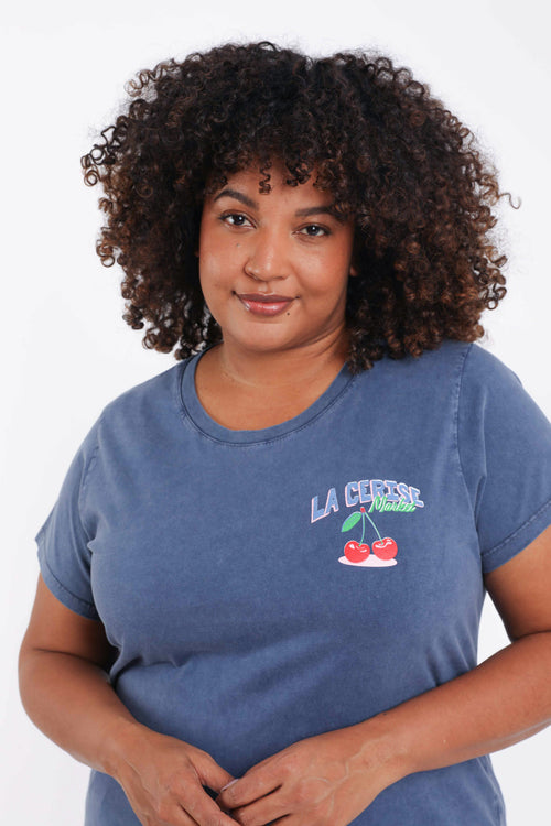 T-shirt en coton imprimé cerises-Paprika-4