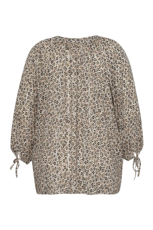 Blouse en viscose imprimé léopard-Paprika-9