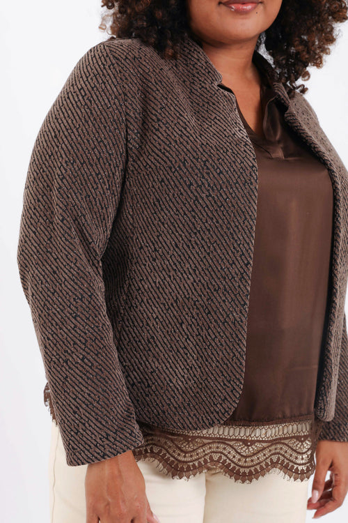 Zweifarbige Jacquard-Jacke mit Lurex-Paprika-5