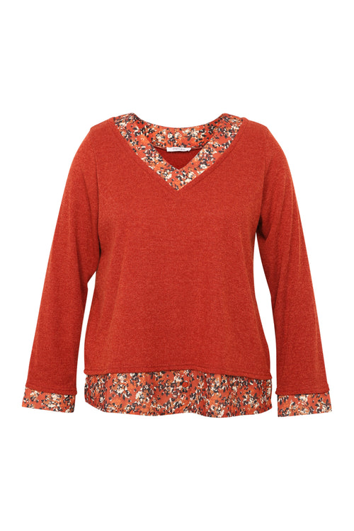 2-in-1-T-Shirt mit Blumendruck-Paprika-10
