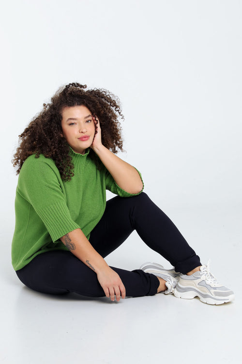 Langer, unifarbiger Pullover aus Viskose mit Saum am unteren Ende-Paprika-8