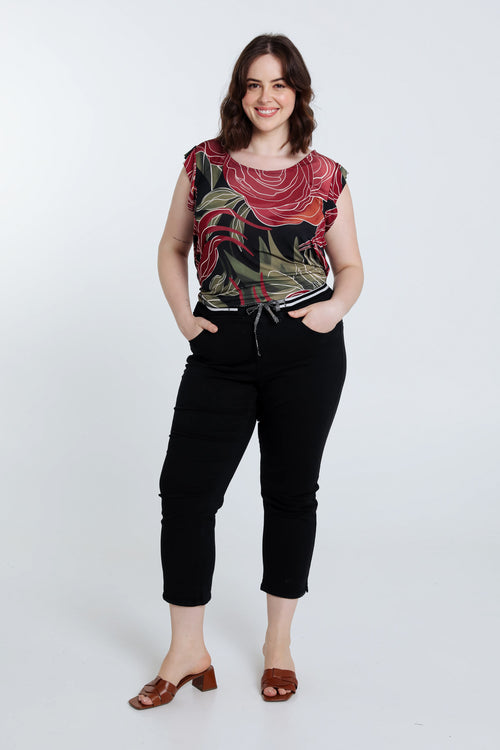 Unifarbene Slim-Fit-3/4-Jeggings „Lolly“ mit 5 Taschen-Paprika-5