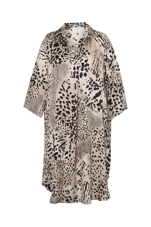 Satinierte Viskose-Hemdkleid mit Animalprint-Paprika-7