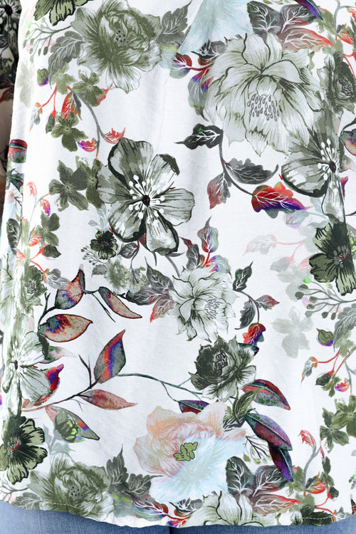 Bluse aus bedrucktem Viskose mit Blumenmuster-Paprika-6