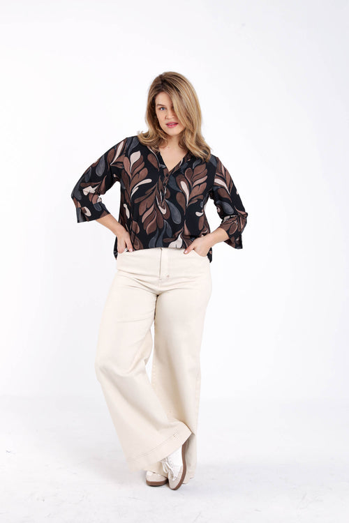 Grafisch bedruckte Bluse-Paprika-7