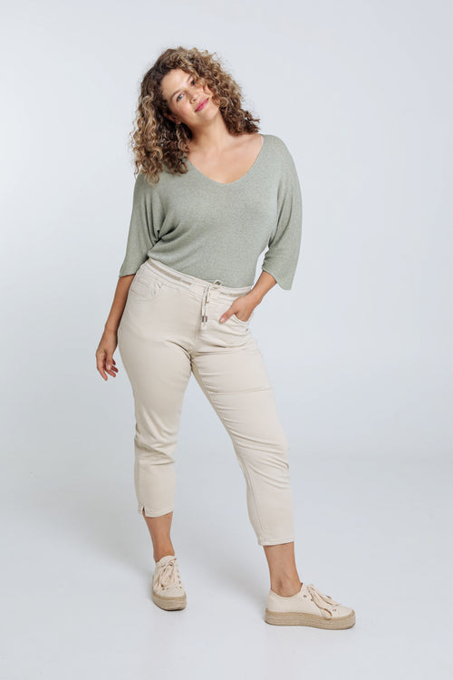 Unifarbene Slim-Fit-3/4-Jeggings „Lolly“ mit 5 Taschen-Paprika-8