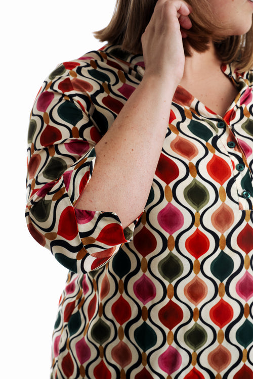 Bluse aus bedrucktem Viskosestoff-Paprika-5