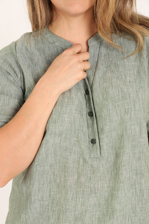Blouse unie chinée-Paprika-4