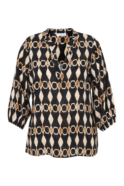 Bluse aus Viskose mit grafischem Print-Paprika-10