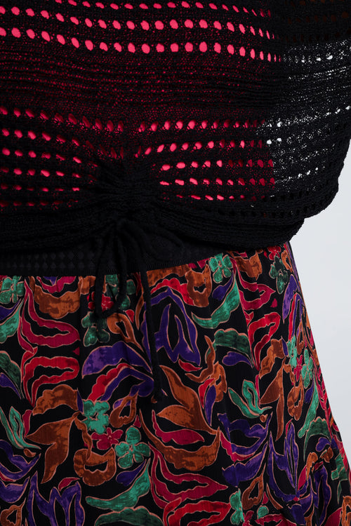 Kurzer, unifarbener Pullover aus Viskose-Paprika-4