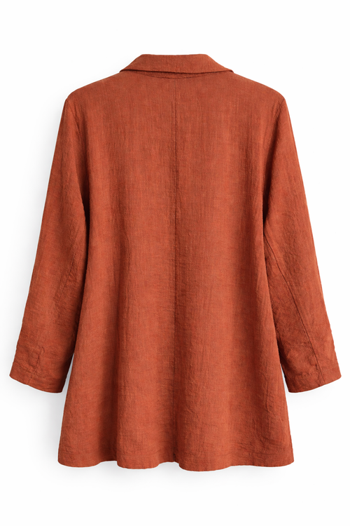 Weicher Blazer aus einfarbiger Viskose-Paprika-1