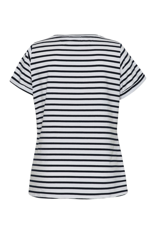 Maritimes Baumwoll-T-Shirt mit Paillettenblumen-Paprika-9