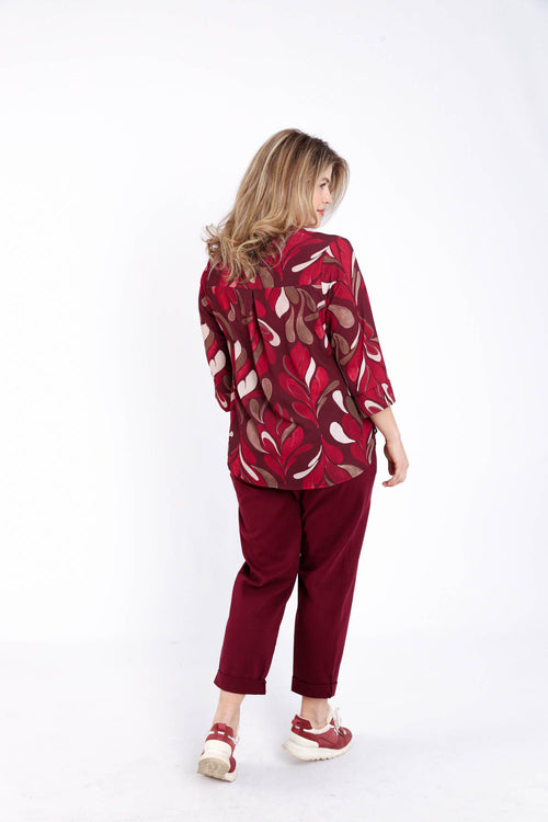 Blouse imprimé graphique-Paprika-1