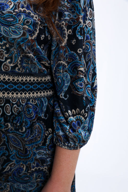 Kleid aus Samt mit Paisley-Muster-Paprika-5