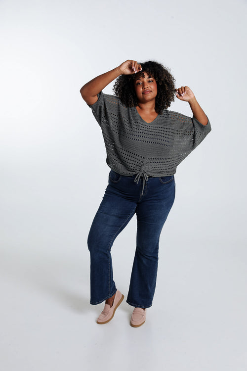 Pull filet rayé en viscose-Paprika-9