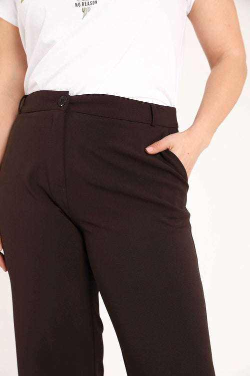 Pantalon classique uni-Paprika-3