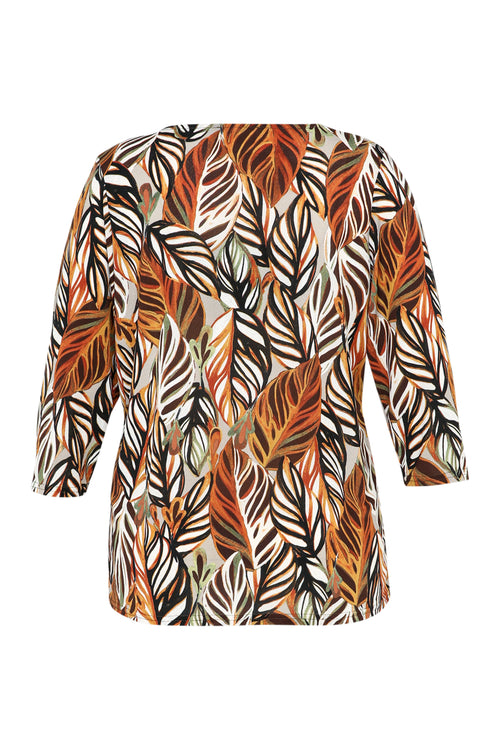 T-shirt plumes en maille gomme-Paprika-11