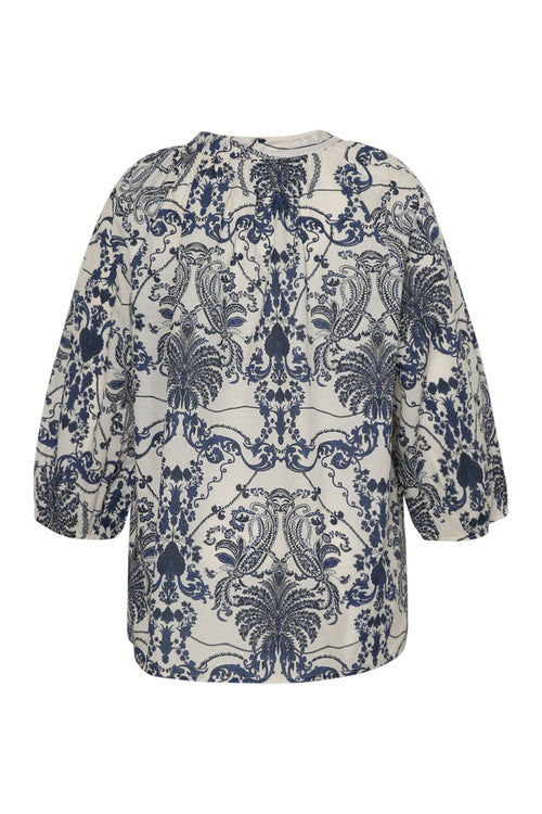 Bluse aus Baumwolle mit floralem Druck-Paprika-11