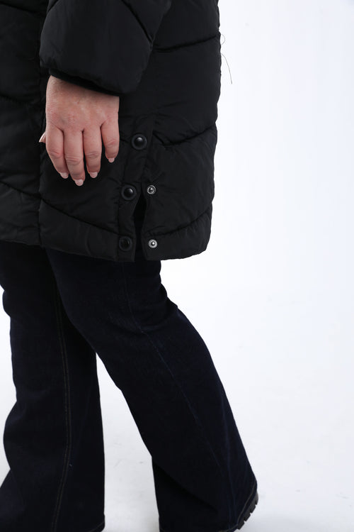 Uni langer Daunenmantel-Paprika-5