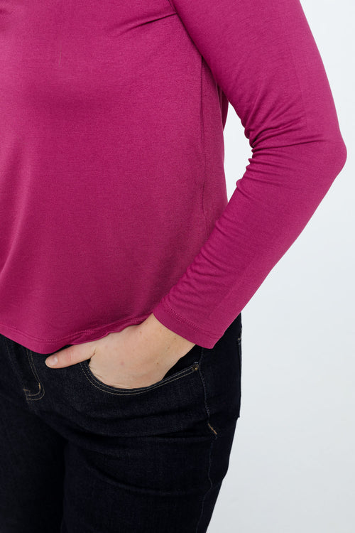 Unifarbenes Viskose-T-Shirt-Paprika-5