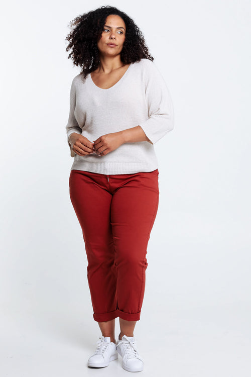 Unifarbener Pullover mit Lurex-Paprika-6